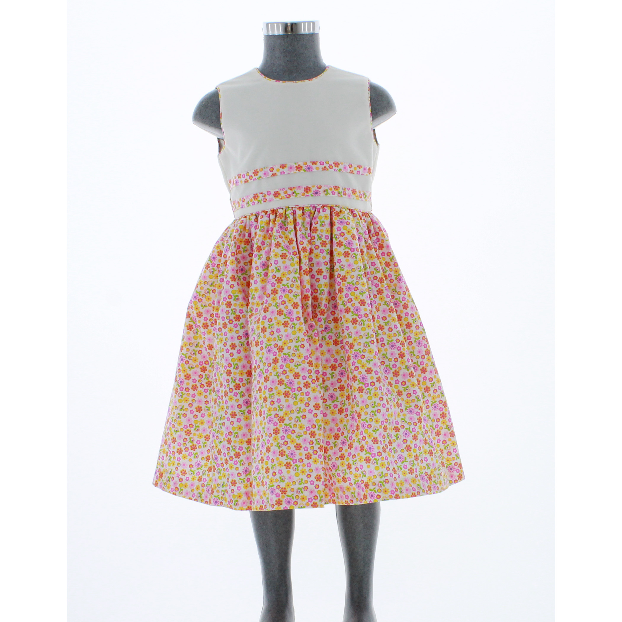 Foto 4 pulgar | Vestido Para Niña Chicos Olé 3577 Naranja De Flores