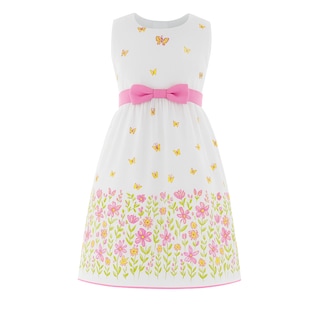 Foto 1 | Vestido Para Niña Chicos Olé 3574 Blanco Con Mariposas Y Flores