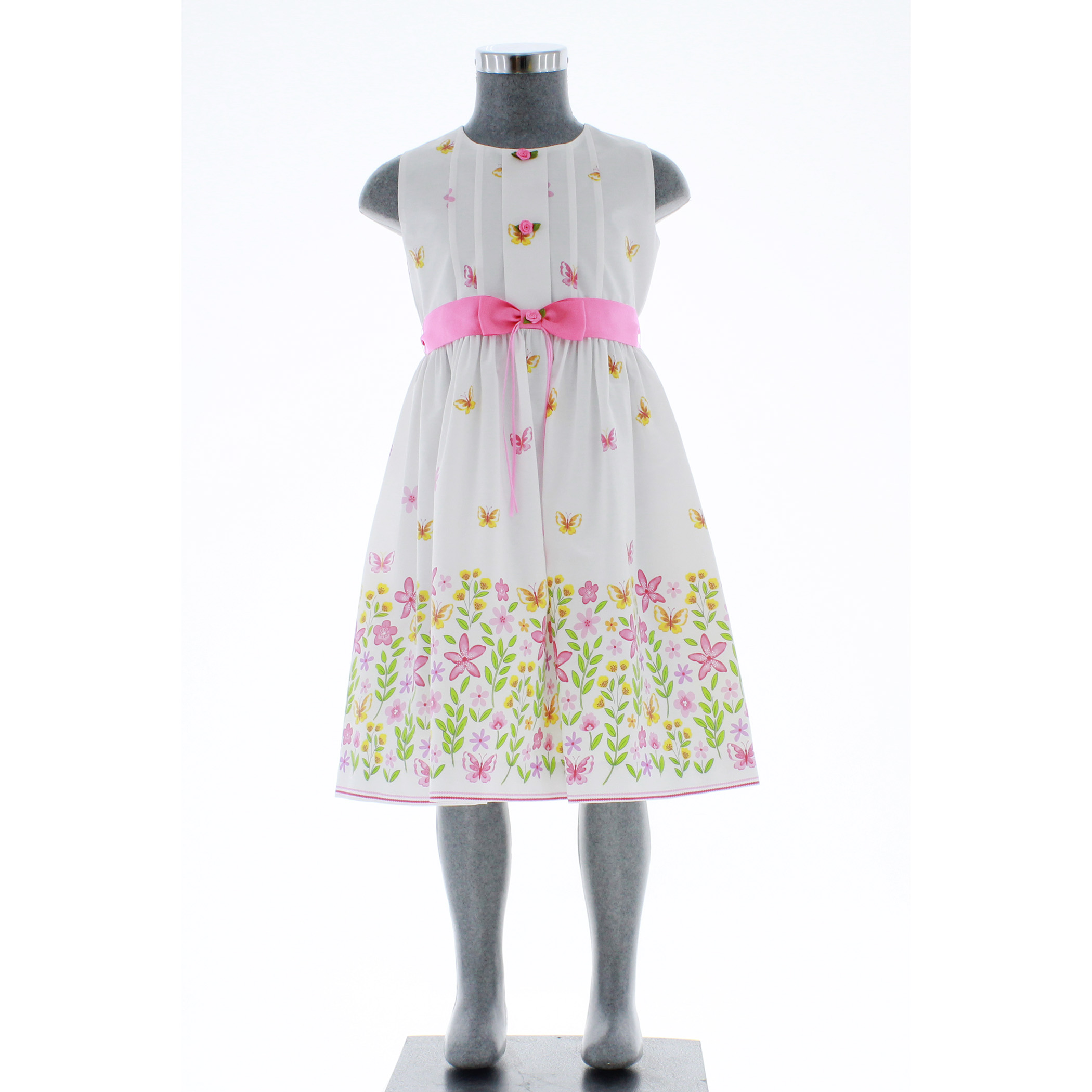 Foto 2 | Vestido Para Niña Chicos Olé 3574 Blanco Con Mariposas Y Flores