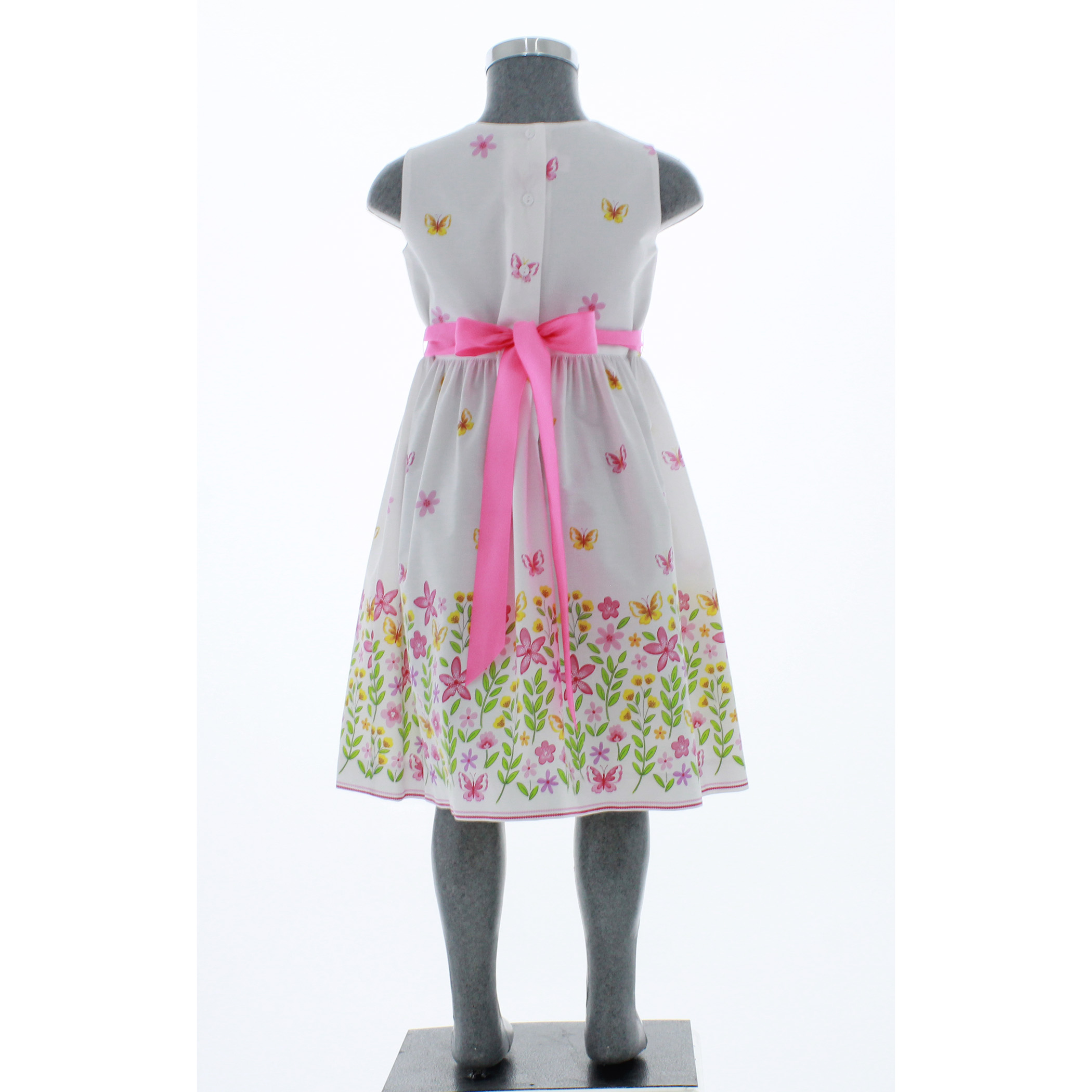 Foto 3 | Vestido Para Niña Chicos Olé 3574 Blanco Con Mariposas Y Flores