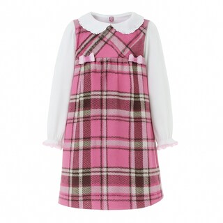 Foto 1 | Vestido Para Niña Chicos Olé 3728 Rosa De Cuadros