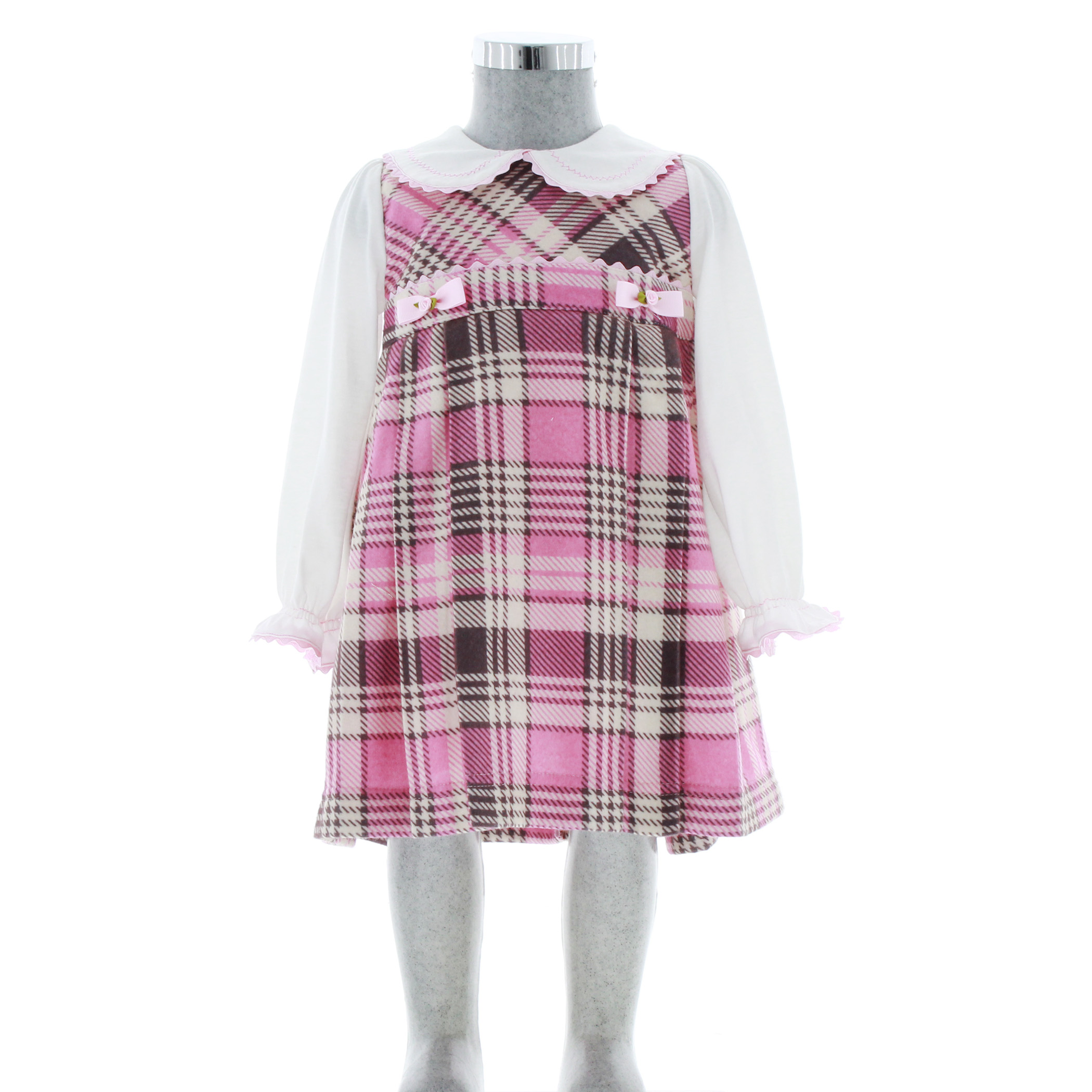 Foto 3 pulgar | Vestido Para Niña Chicos Olé 3728 Rosa De Cuadros