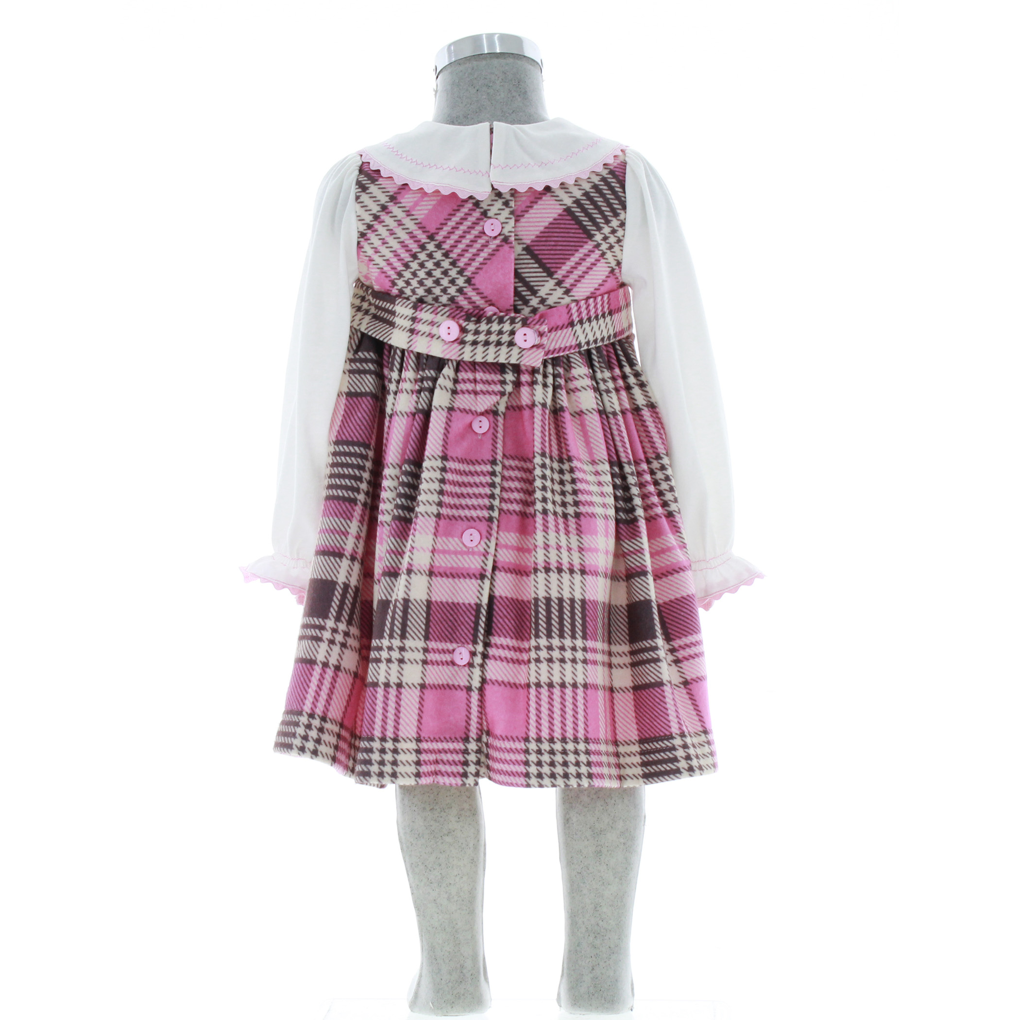 Foto 4 pulgar | Vestido Para Niña Chicos Olé 3728 Rosa De Cuadros