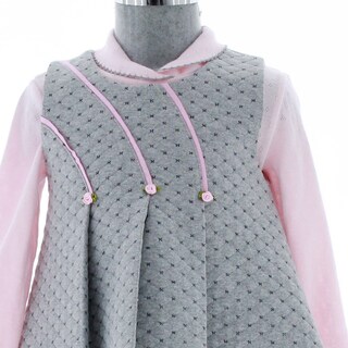 Foto 2 | Vestido Para Niña Chicos Olé 3699 Gris Y Rosa Manga Larga