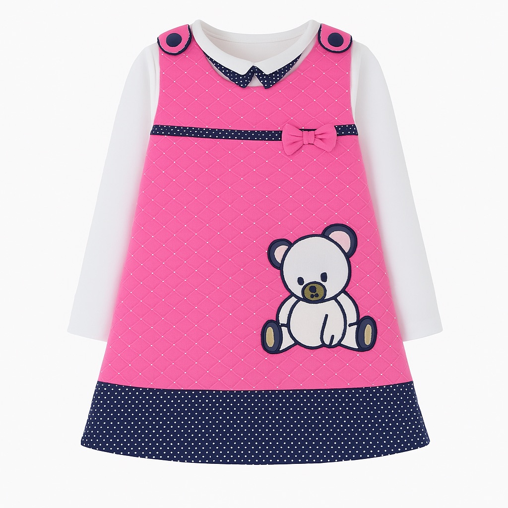 Foto 1 | Vestido Para Niña Chicos Olé 2731 Rosa Manga Larga