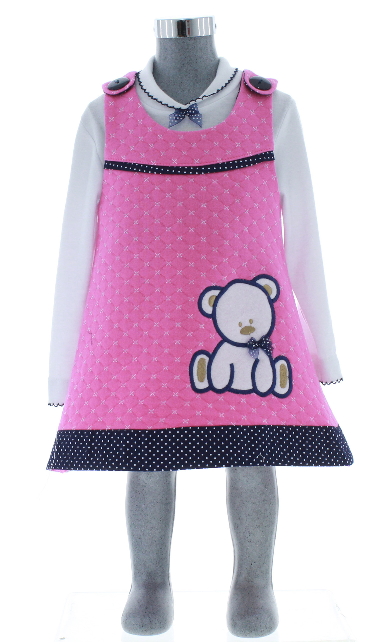 Foto 3 pulgar | Vestido Para Niña Chicos Olé 2731 Rosa Manga Larga