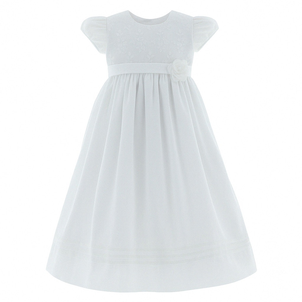 Vestido Para Niña Bautizo Chicos Olé 2828 Blanco Elegante $649