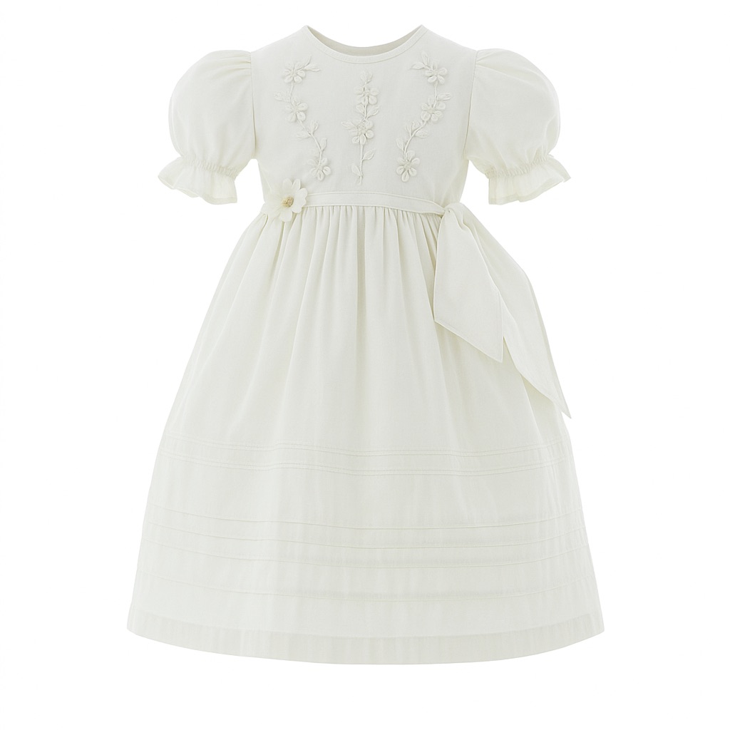 Foto 2 pulgar | Vestido Para Niña Bautizo Chicos Olé 2823 Blanco Con Moño