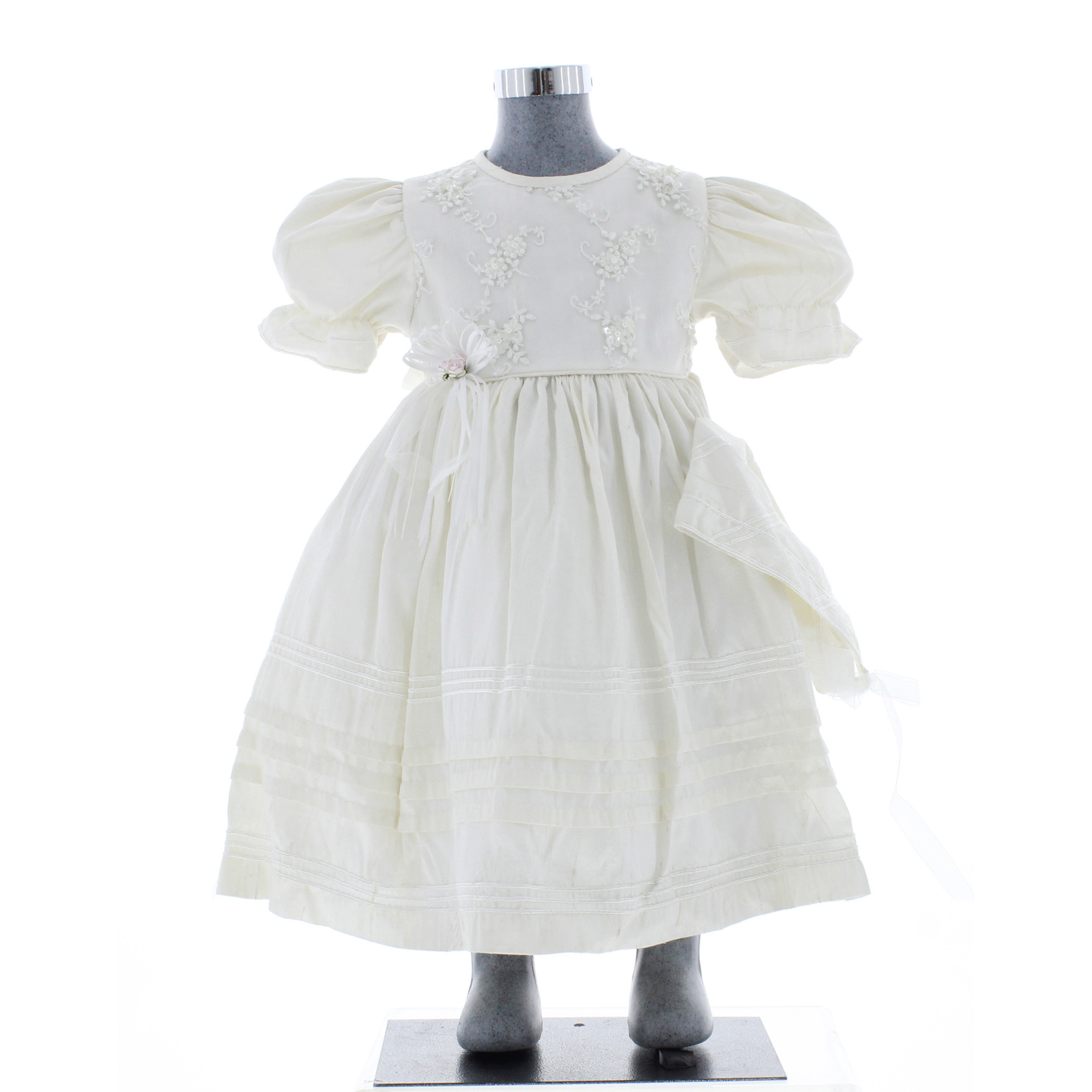 Foto 3 pulgar | Vestido Para Niña Bautizo Chicos Olé 2823 Blanco Con Moño