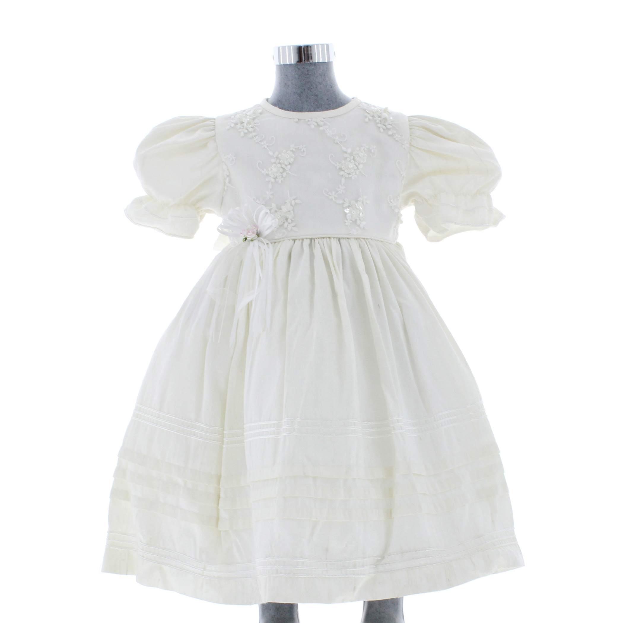 Foto 4 pulgar | Vestido Para Niña Bautizo Chicos Olé 2823 Blanco Con Moño