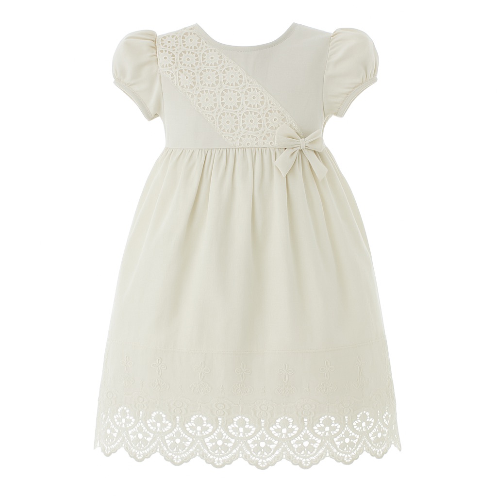 Foto 2 pulgar | Vestido Para Niña Bautizo Chicos Olé 2825 Marfil Con Moño