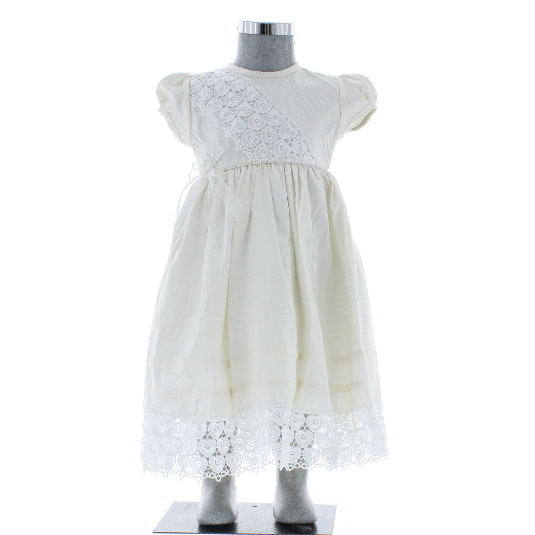 Foto 3 pulgar | Vestido Para Niña Bautizo Chicos Olé 2825 Marfil Con Moño
