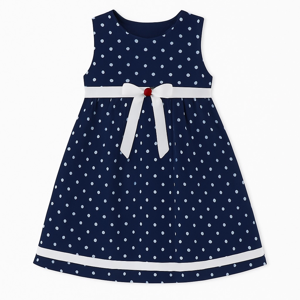 Vestido Para Niña Chicos Olé 2887 Azul Manga Corta $549