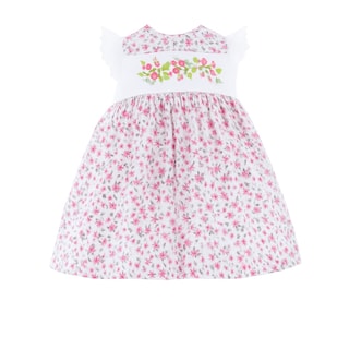 Foto 1 | Vestido Para Niña Chicos Olé 2838 Blanco Con Flores Rosas