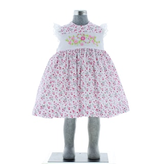 Foto 2 | Vestido Para Niña Chicos Olé 2838 Blanco Con Flores Rosas