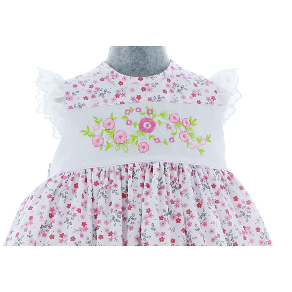 Foto 4 | Vestido Para Niña Chicos Olé 2838 Blanco Con Flores Rosas