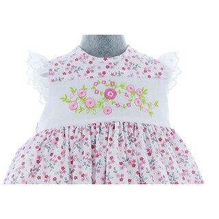 Foto 4 | Vestido Para Niña Chicos Olé 2838 Blanco Con Flores Rosas