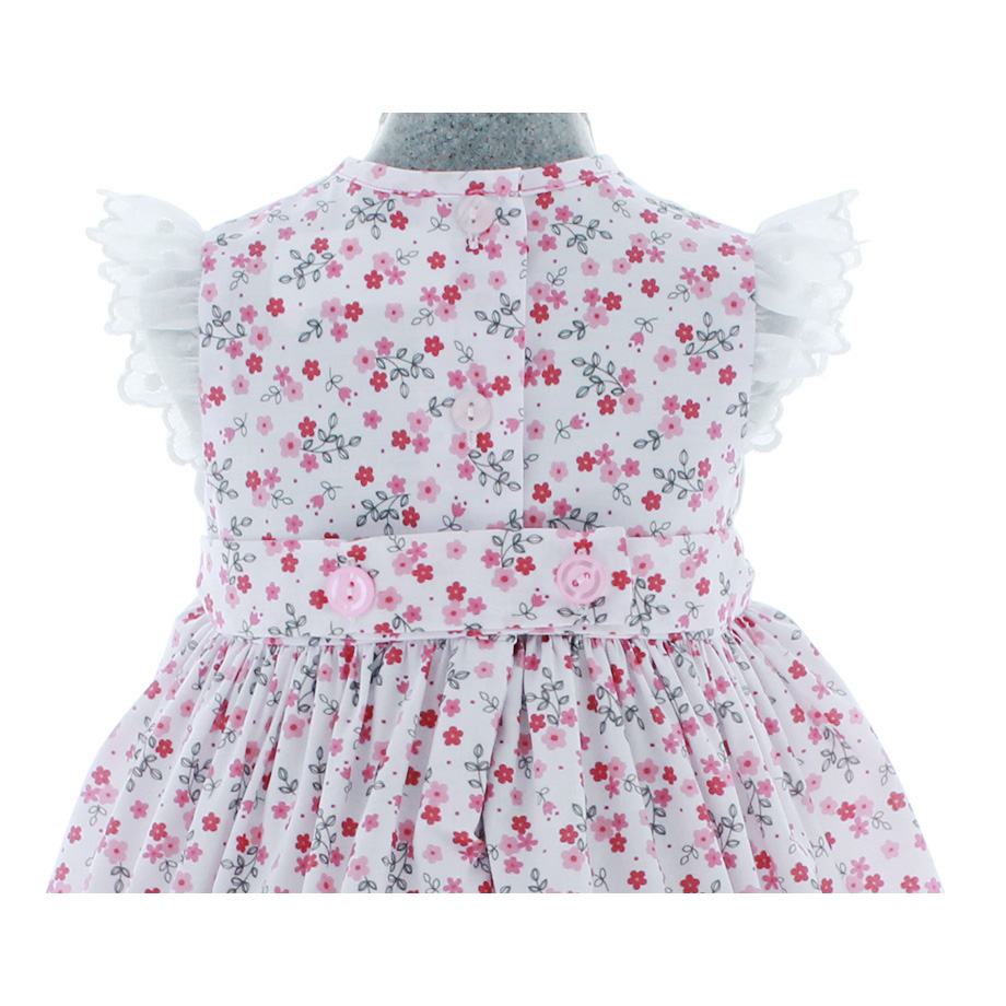 Foto 6 pulgar | Vestido Para Niña Chicos Olé 2838 Blanco Con Flores Rosas