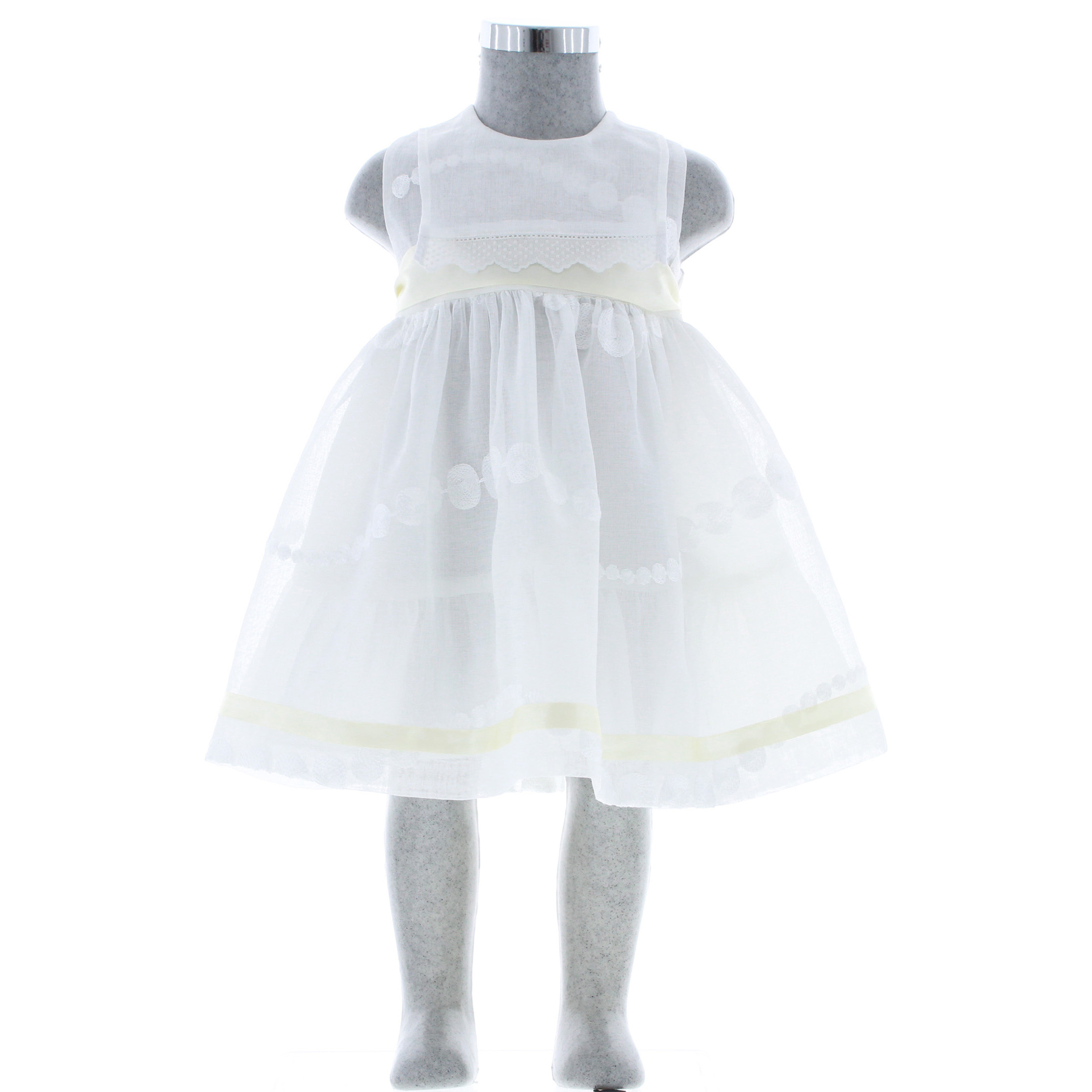 Foto 3 pulgar | Vestido Para Niña Chicos Olé 2944 Blanco Sin Mangas