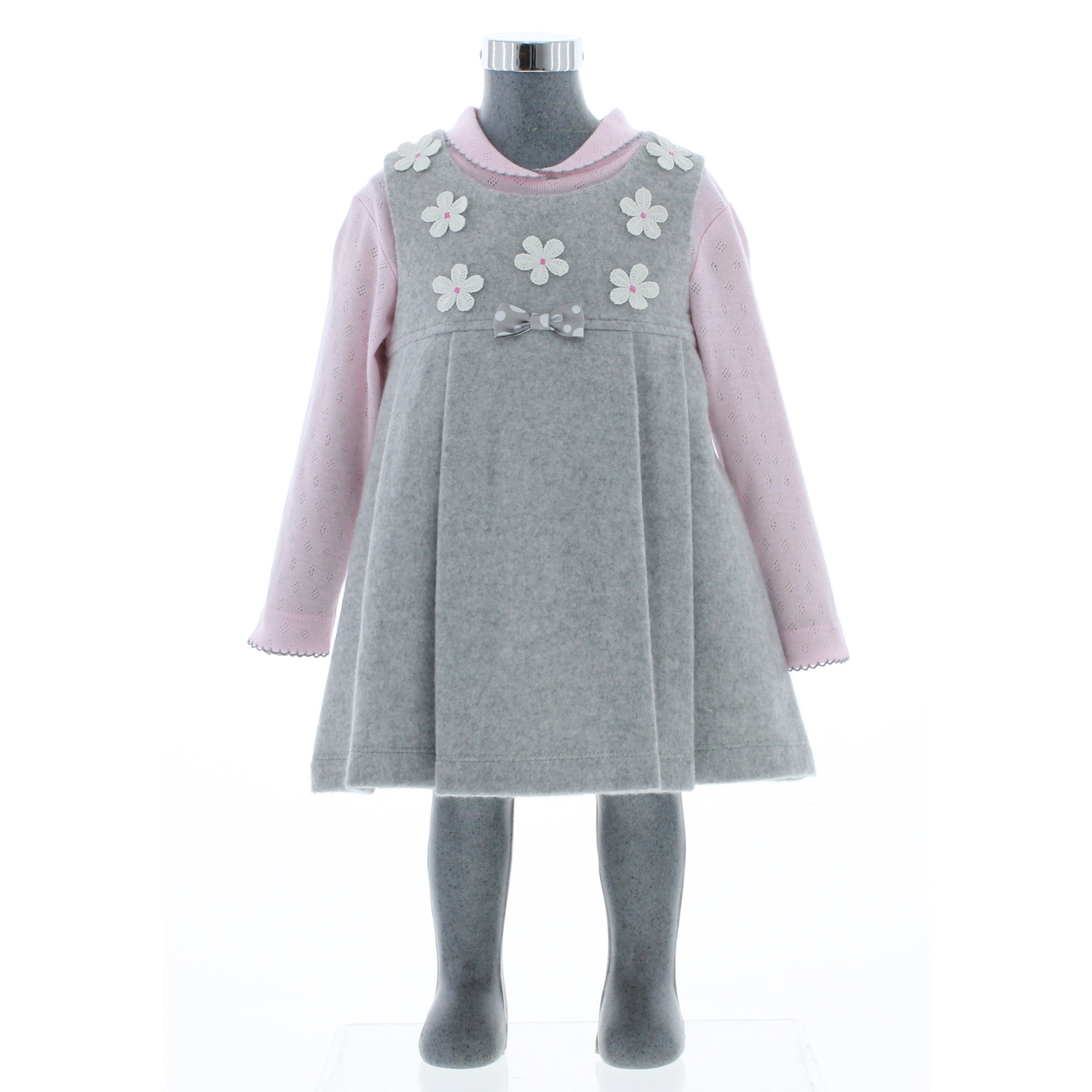 Foto 3 pulgar | Vestido Para Niña Chicos Olé 3229 Gris Manga Larga