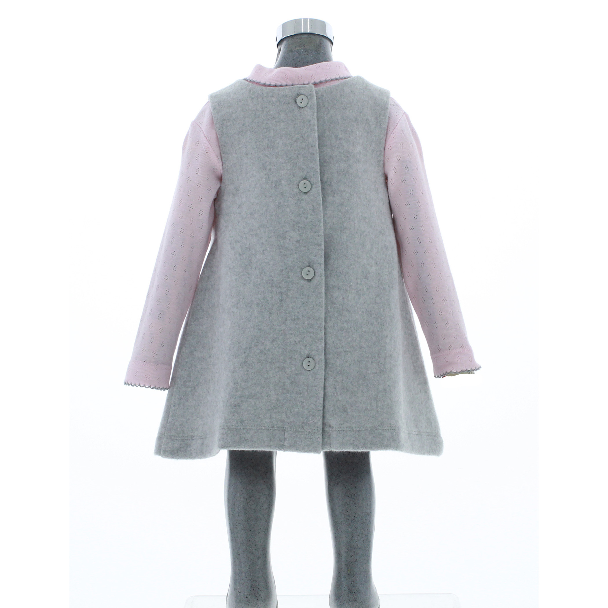 Foto 4 pulgar | Vestido Para Niña Chicos Olé 3229 Gris Manga Larga