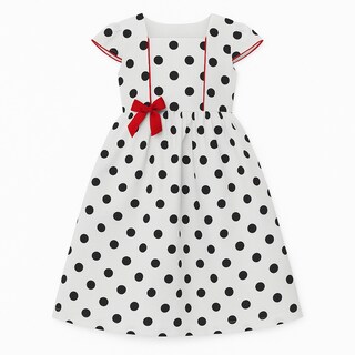 Foto 1 | Vestido Para Niña Chicos Olé 2965 Blanco Con Puntos Negros Elegant