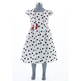 Foto 2 | Vestido Para Niña Chicos Olé 2965 Blanco Con Puntos Negros Elegant