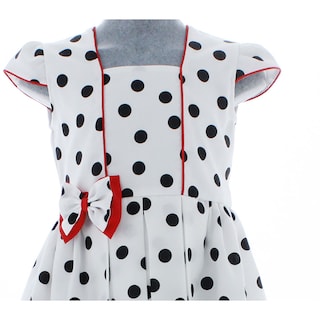 Foto 4 | Vestido Para Niña Chicos Olé 2965 Blanco Con Puntos Negros Elegant