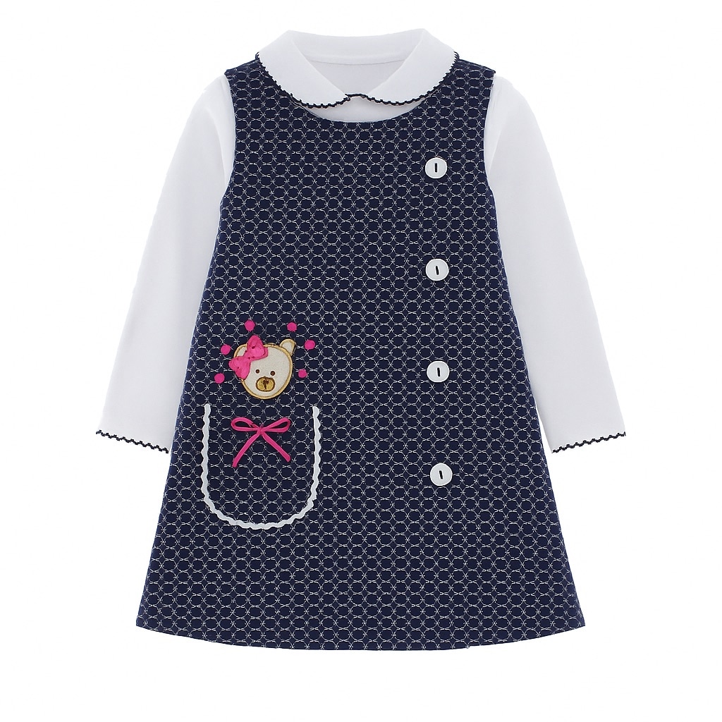 Vestido Para Niña Chicos Olé 3267 Azul Manga Larga $649