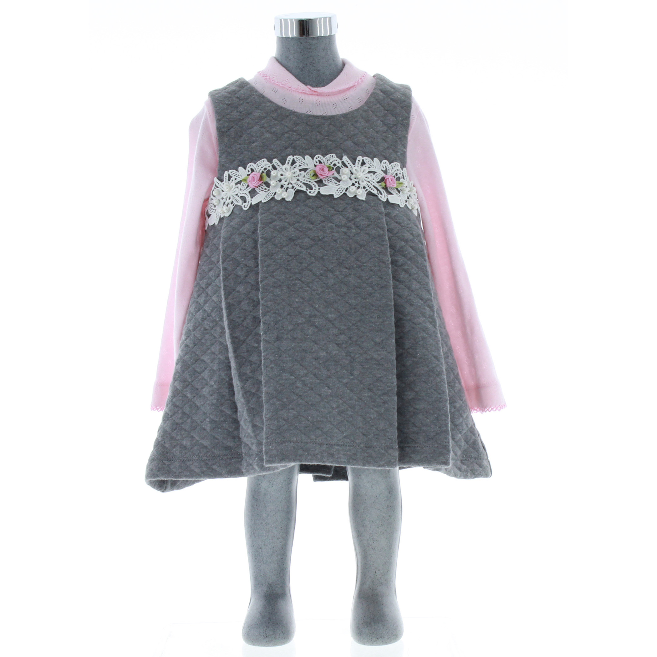 Foto 2 | Vestido Para Niña Chicos Olé 3228 Gris Manga Larga