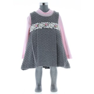Foto 2 | Vestido Para Niña Chicos Olé 3228 Gris Manga Larga