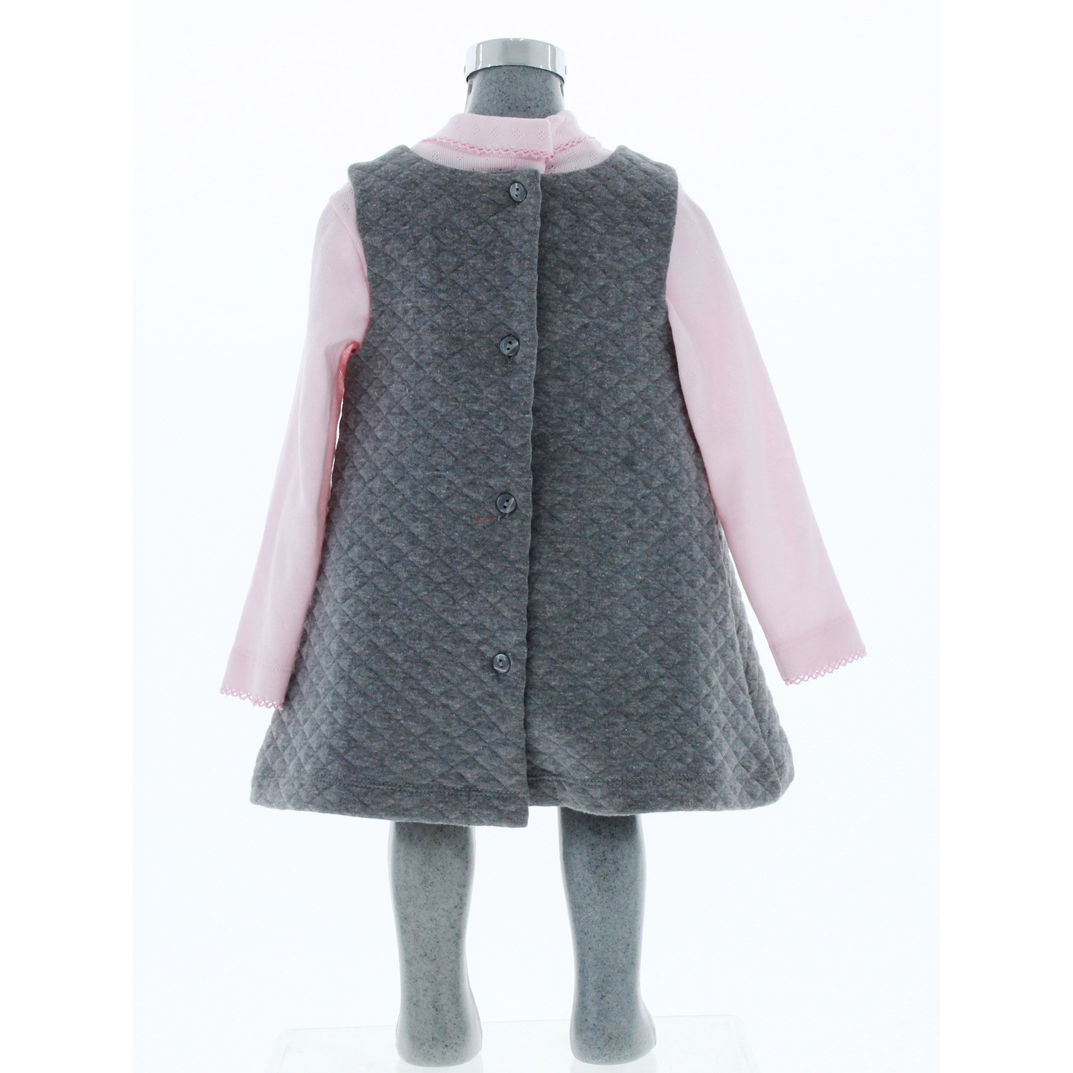 Foto 4 pulgar | Vestido Para Niña Chicos Olé 3228 Gris Manga Larga