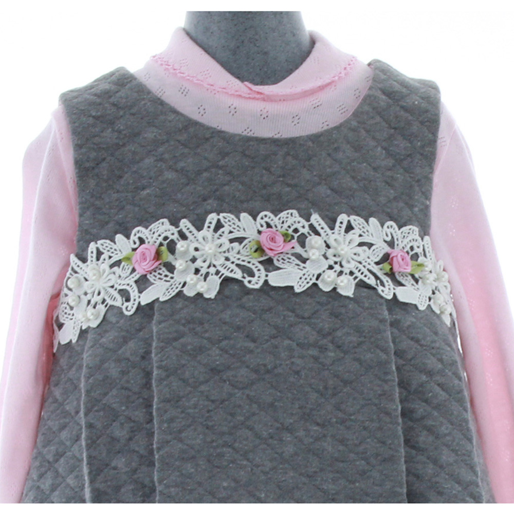 Foto 4 | Vestido Para Niña Chicos Olé 3228 Gris Manga Larga