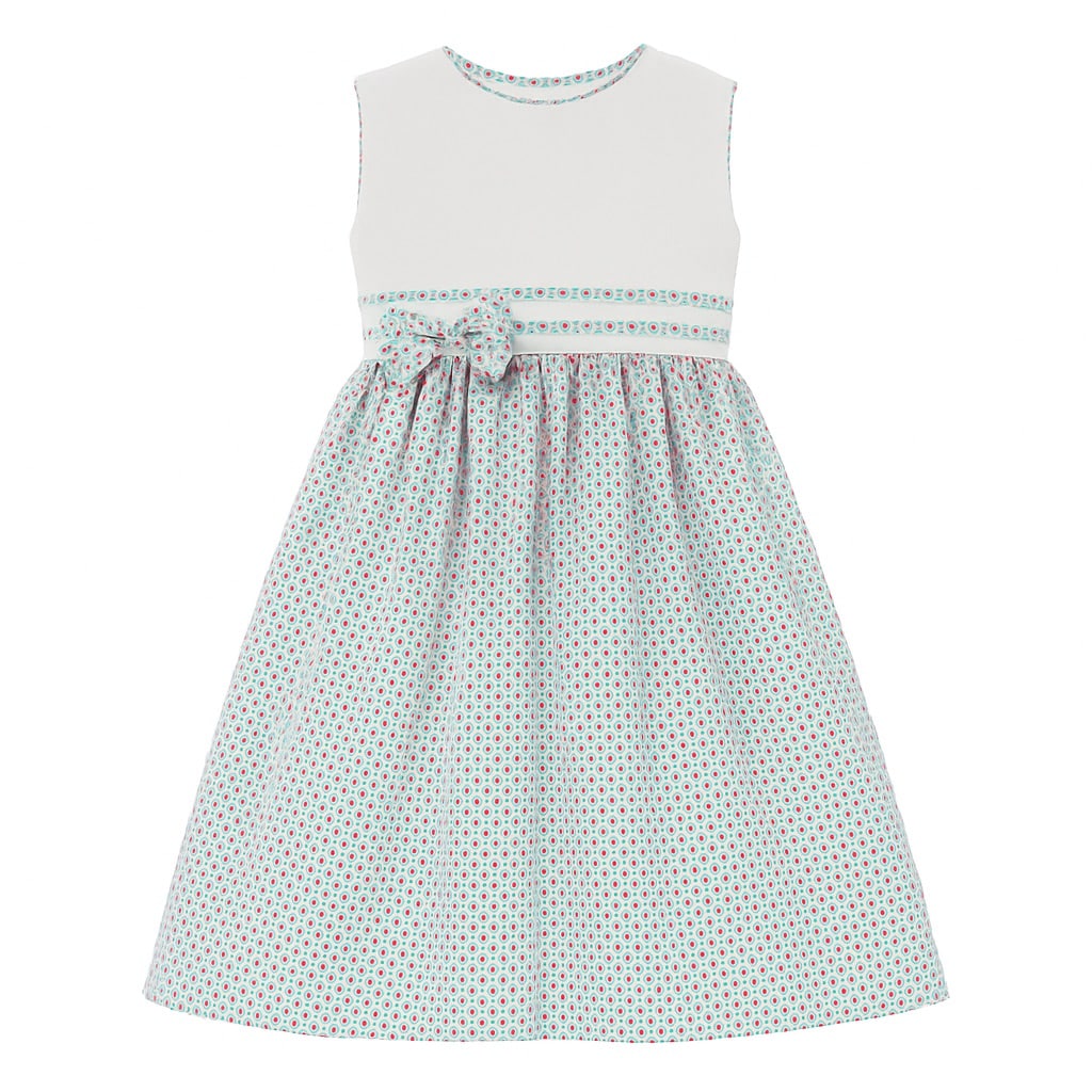 Vestido Para Niña Chicos Olé 3061 Blanco Con Flores $499