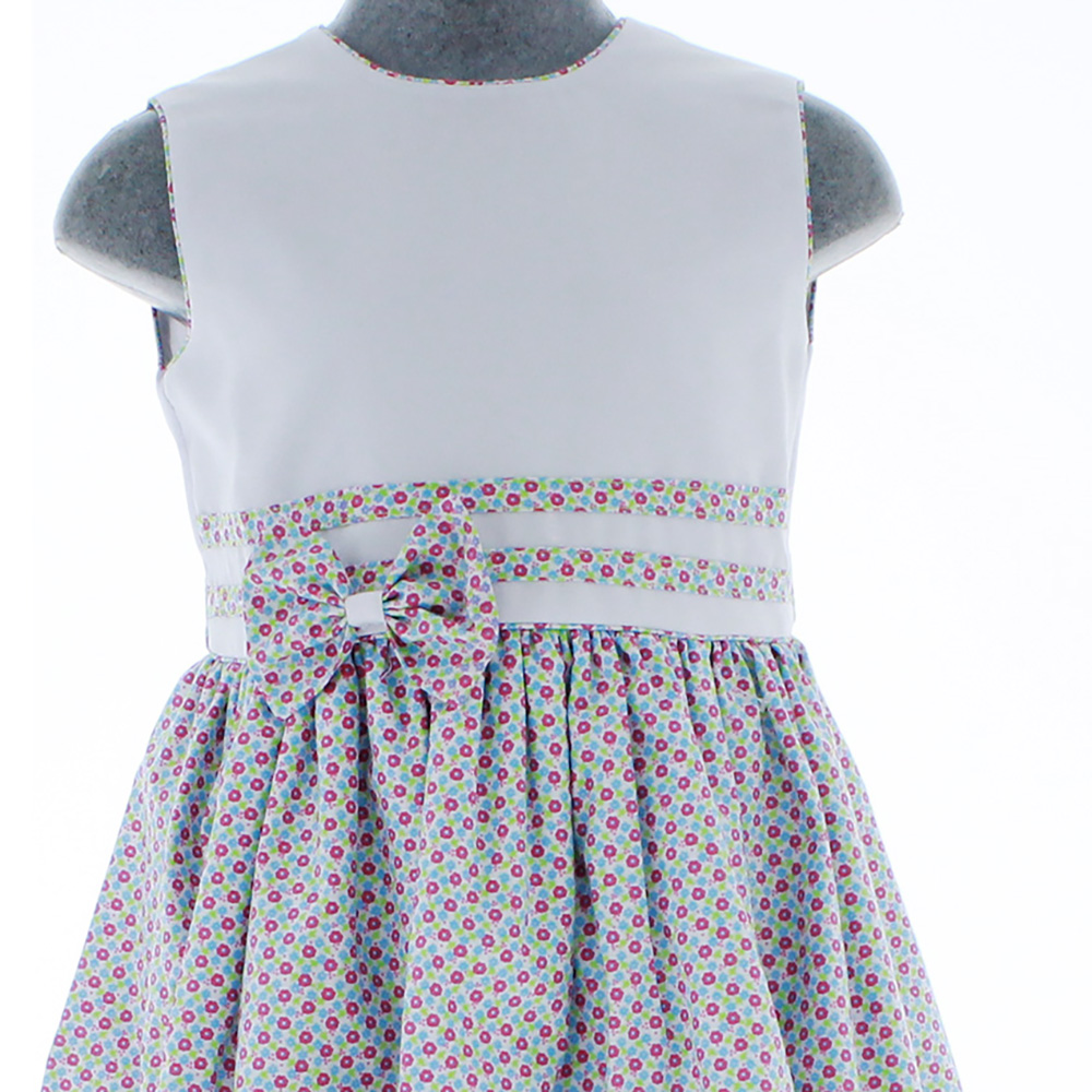 Foto 4 pulgar | Vestido Para Niña Chicos Olé 3061 Blanco Con Flores