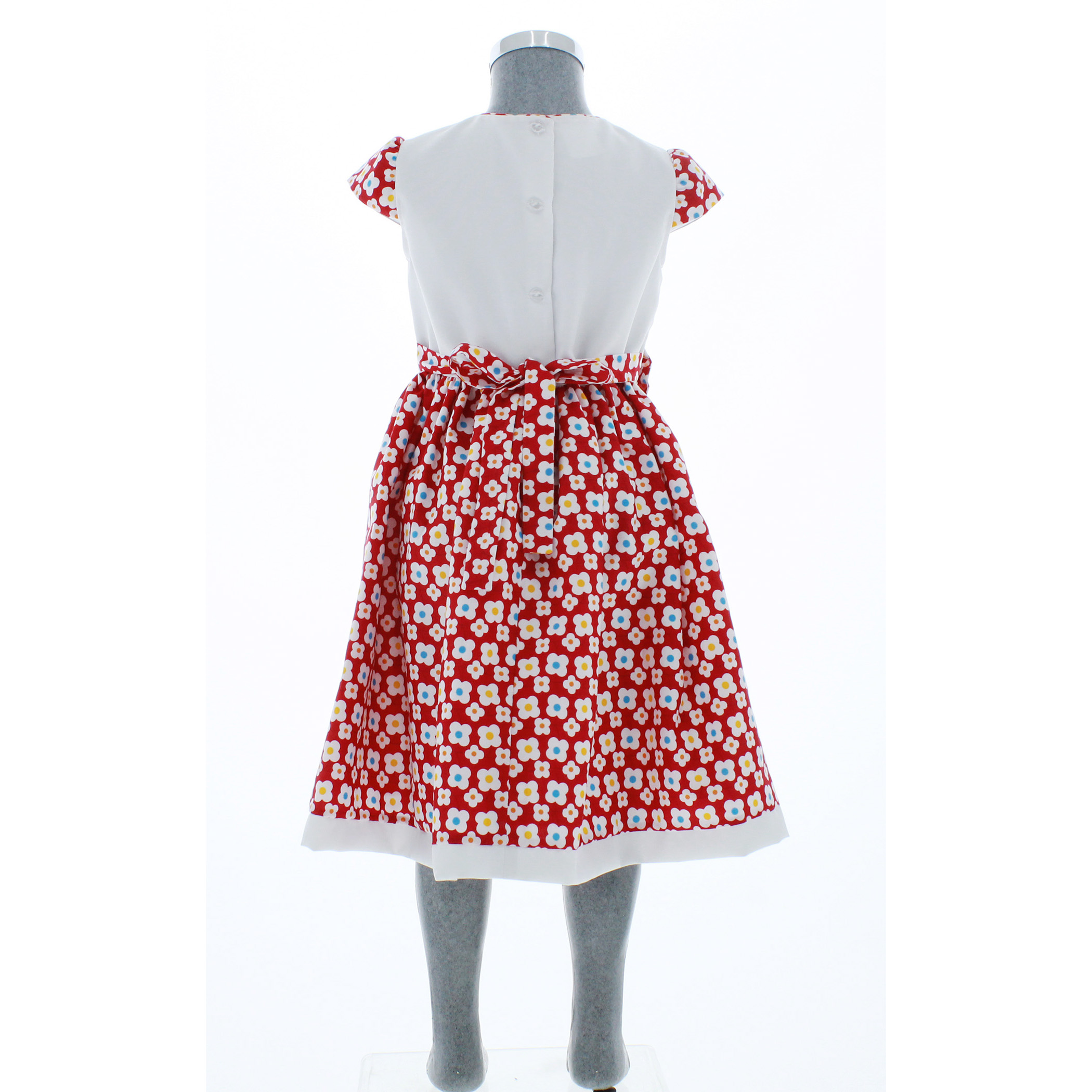 Foto 4 pulgar | Vestido Para Niña Chicos Olé 3007 Rojo Con Flores