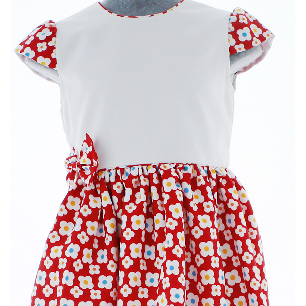 Foto 5 pulgar | Vestido Para Niña Chicos Olé 3007 Rojo Con Flores