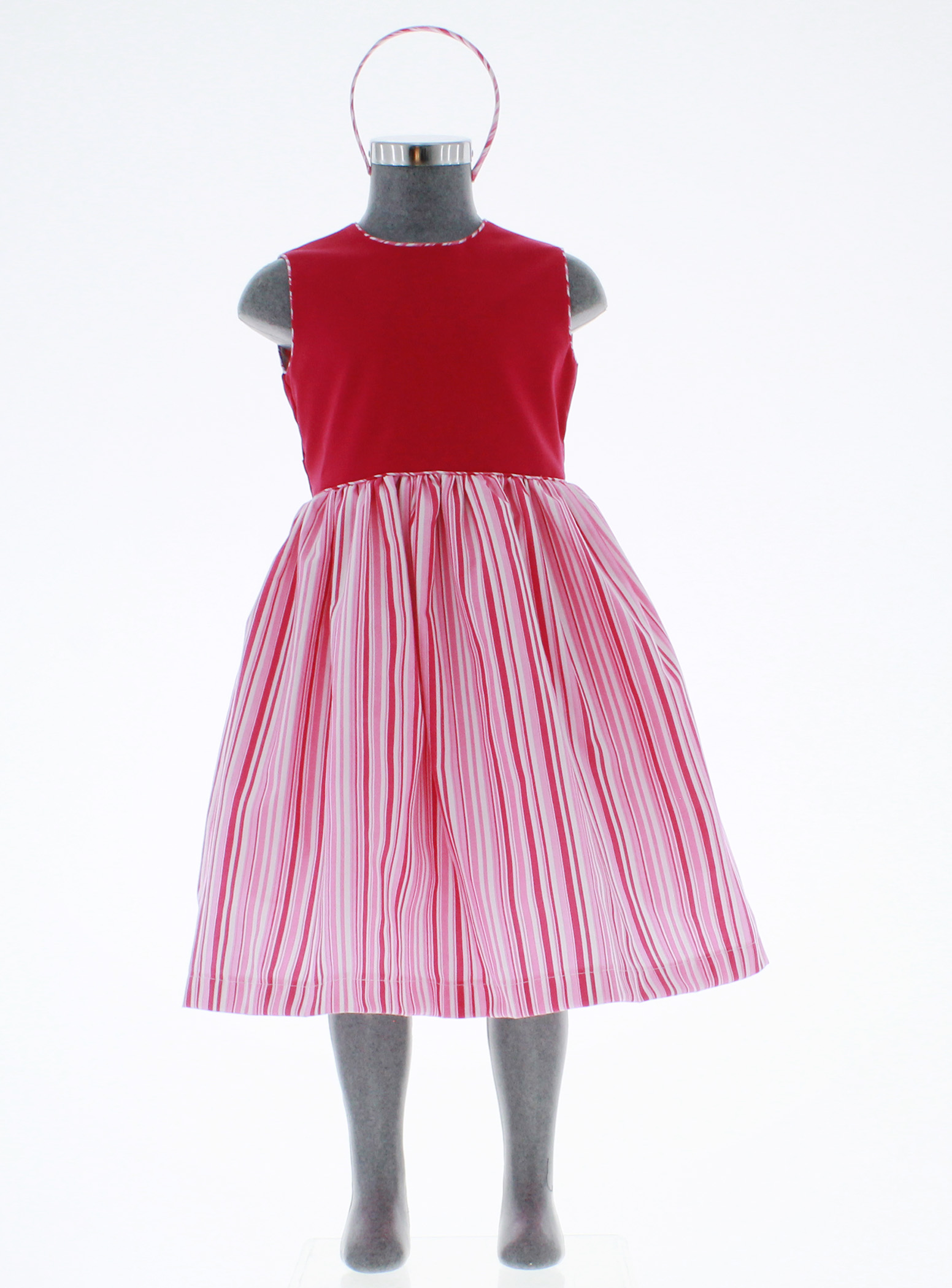 Foto 3 pulgar | Vestido Para Niña Chicos Olé 3535 Rojo De Rayas