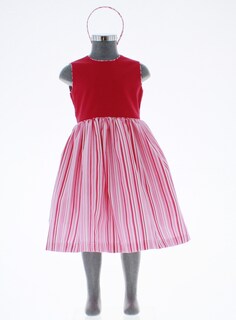 Foto 2 | Vestido Para Niña Chicos Olé 3535 Rojo De Rayas