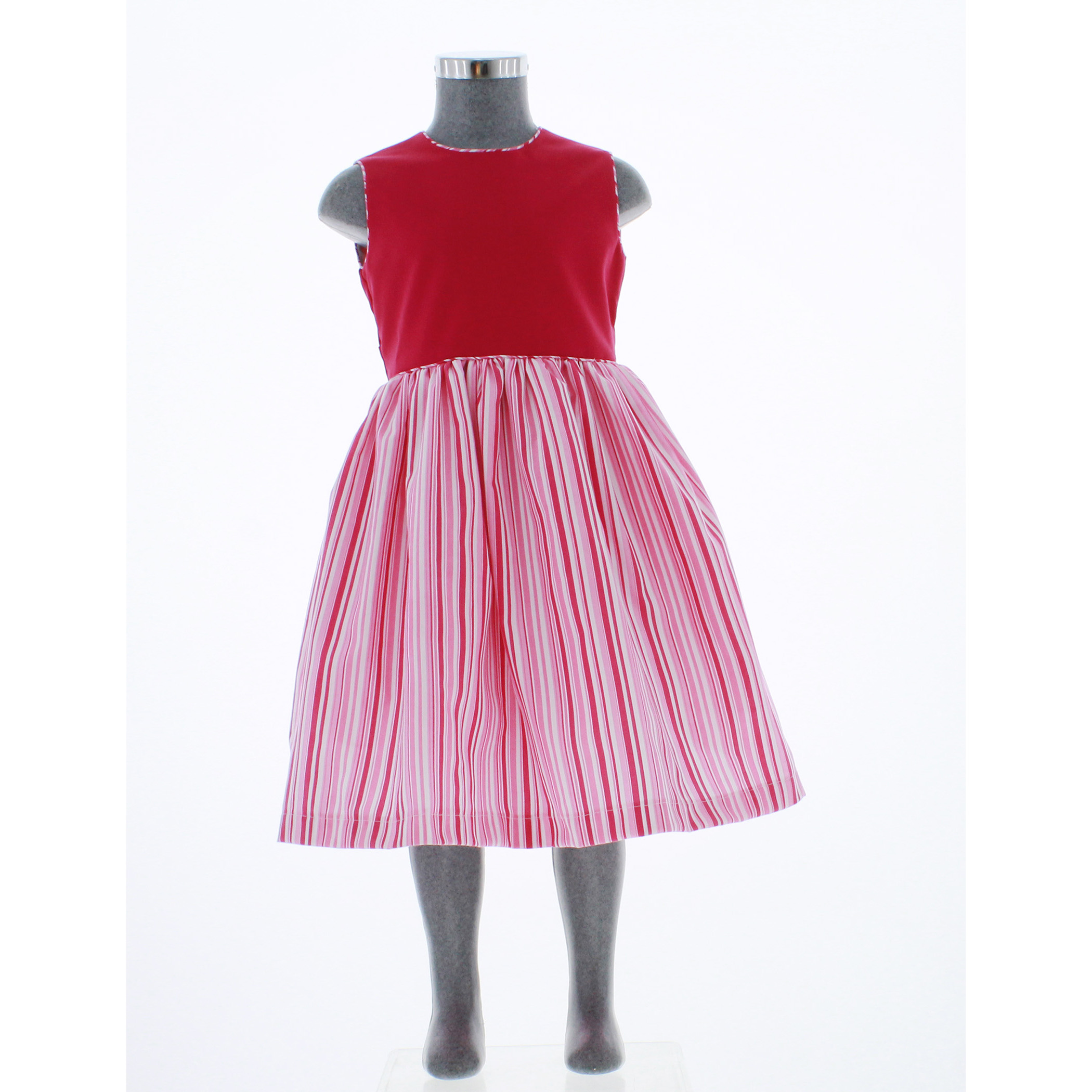 Foto 4 pulgar | Vestido Para Niña Chicos Olé 3535 Rojo De Rayas