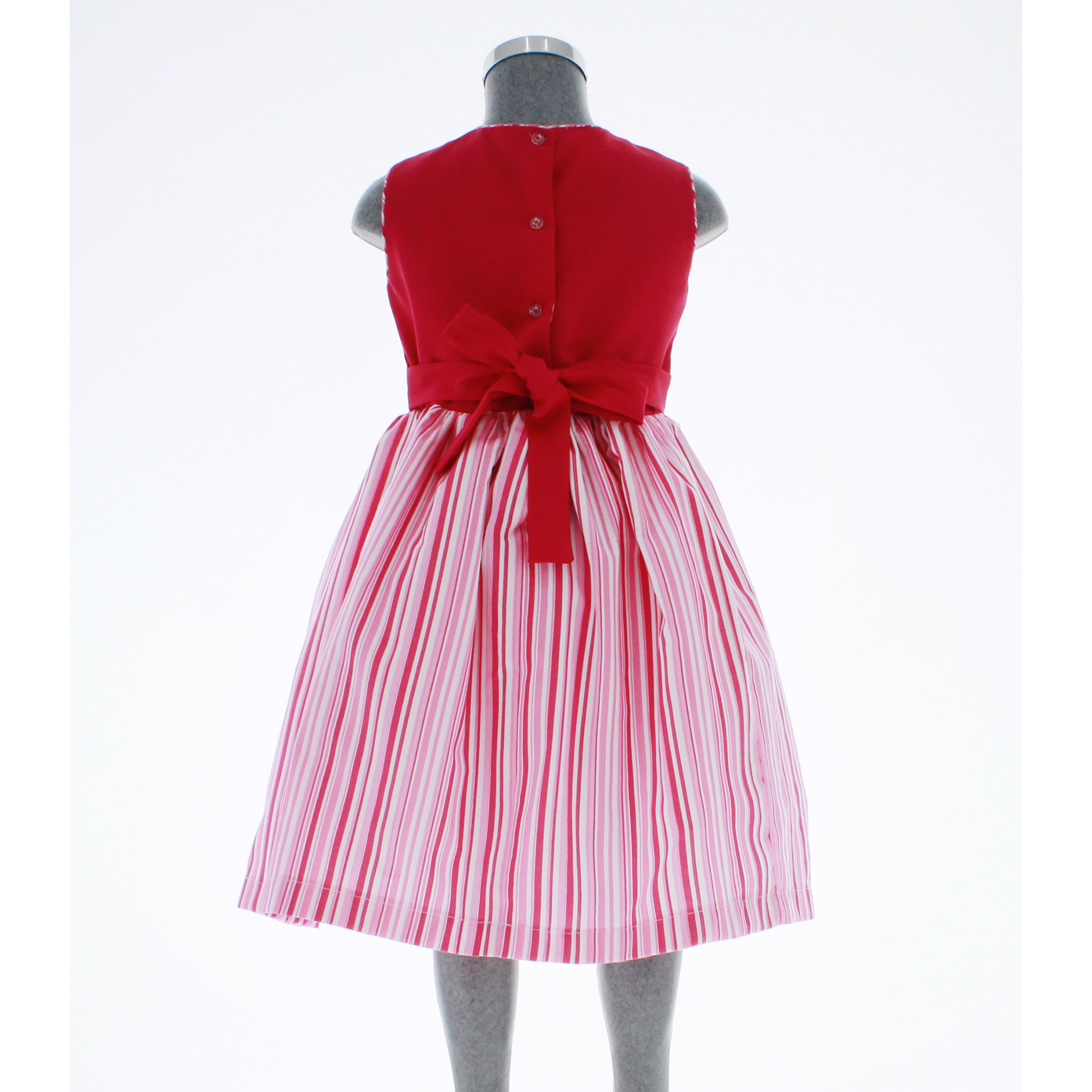 Foto 5 pulgar | Vestido Para Niña Chicos Olé 3535 Rojo De Rayas