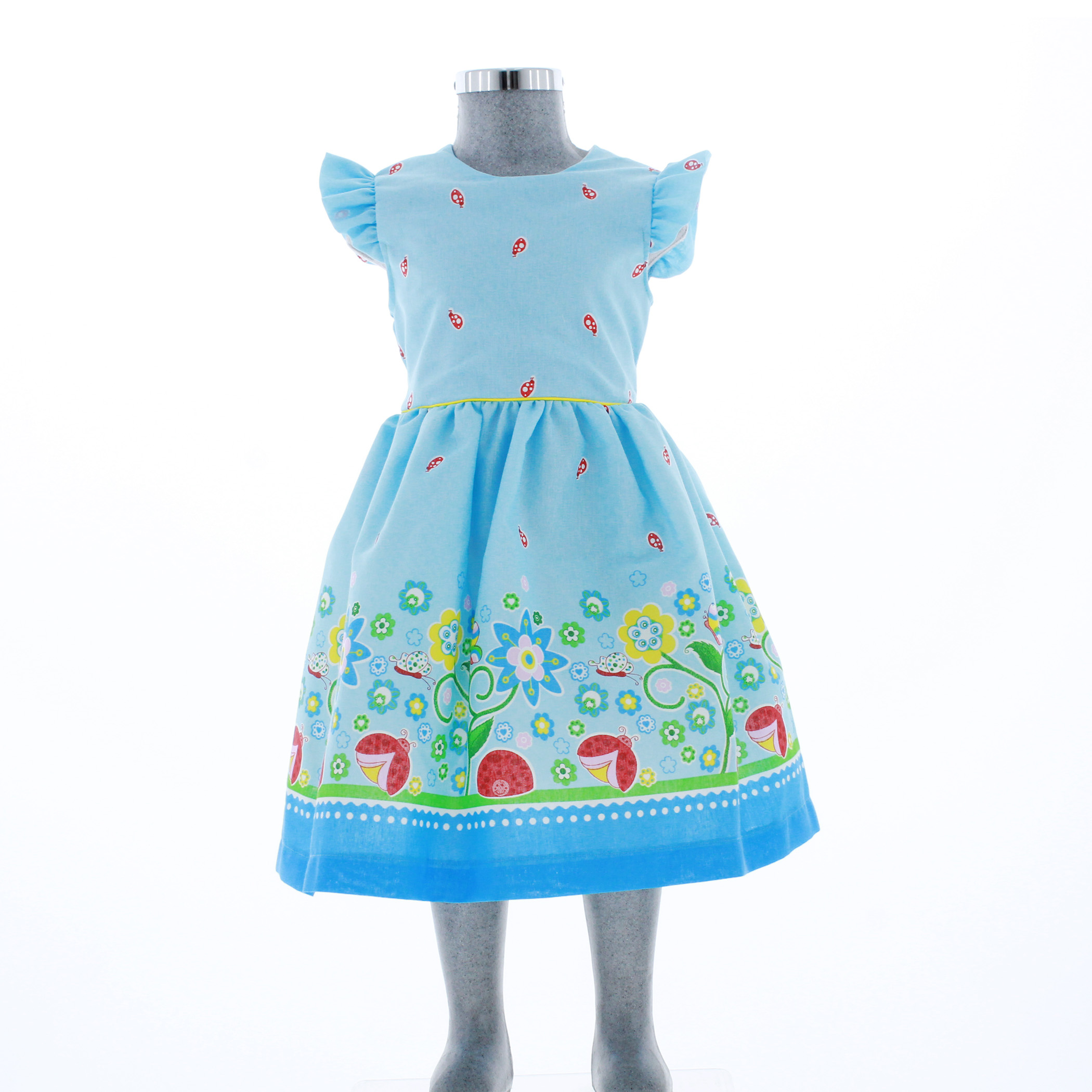 Foto 4 pulgar | Vestido Para Niña Chicos Olé 3539 Azul Con Flores