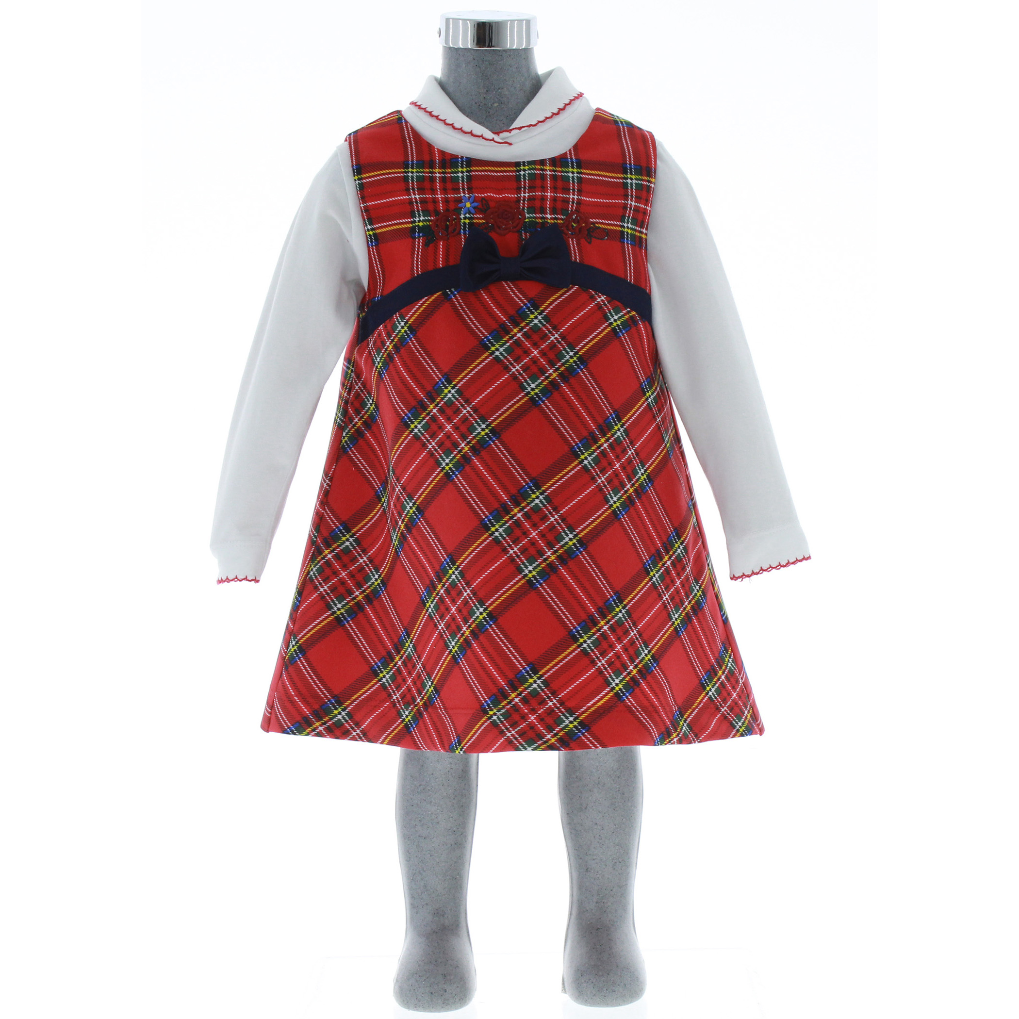 Foto 2 | Vestido Para Niña Chicos Olé 3269 Rojo De Cuadros