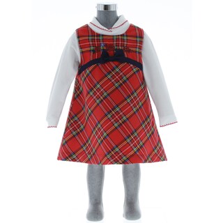 Foto 2 | Vestido Para Niña Chicos Olé 3269 Rojo De Cuadros