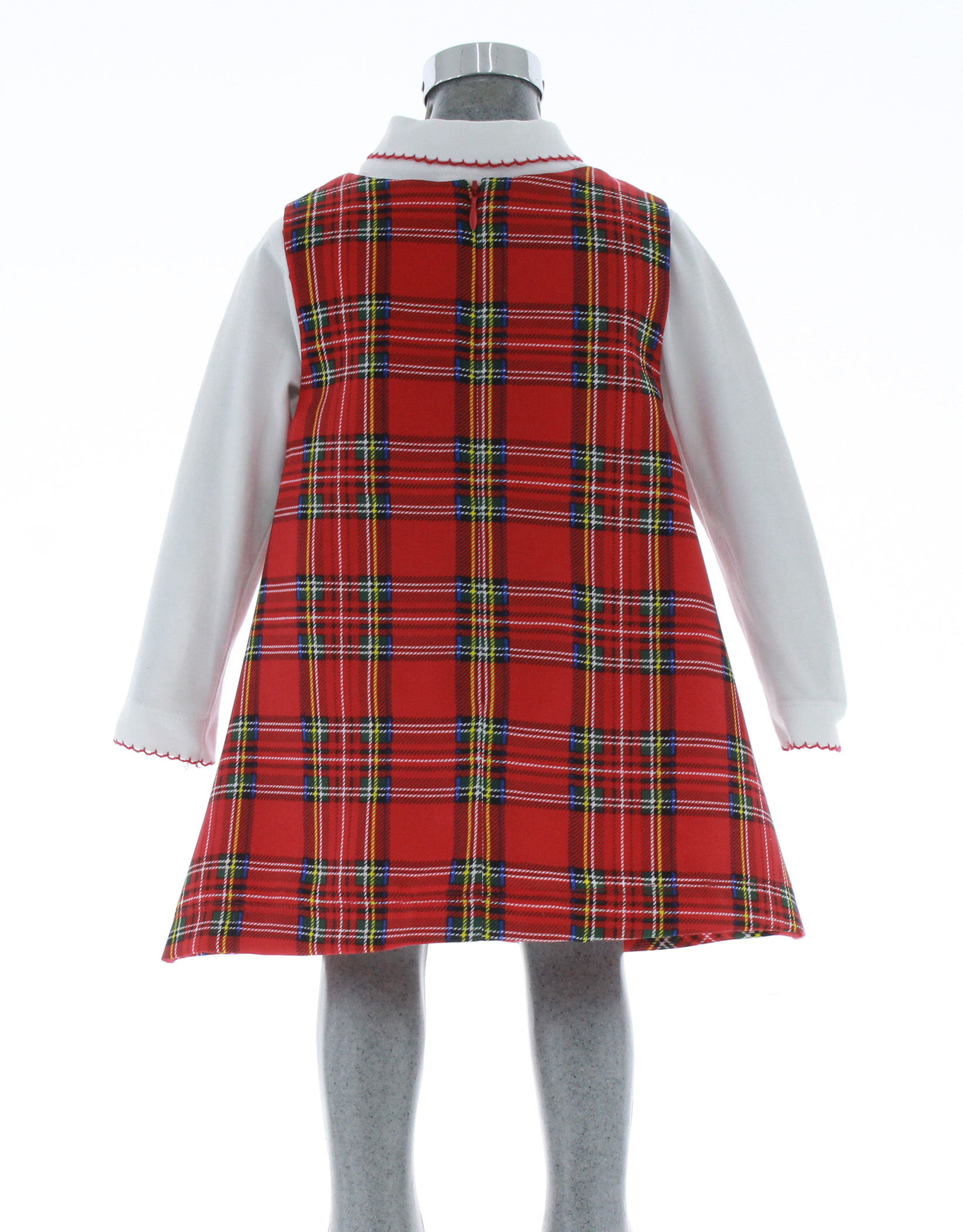 Foto 4 pulgar | Vestido Para Niña Chicos Olé 3269 Rojo De Cuadros