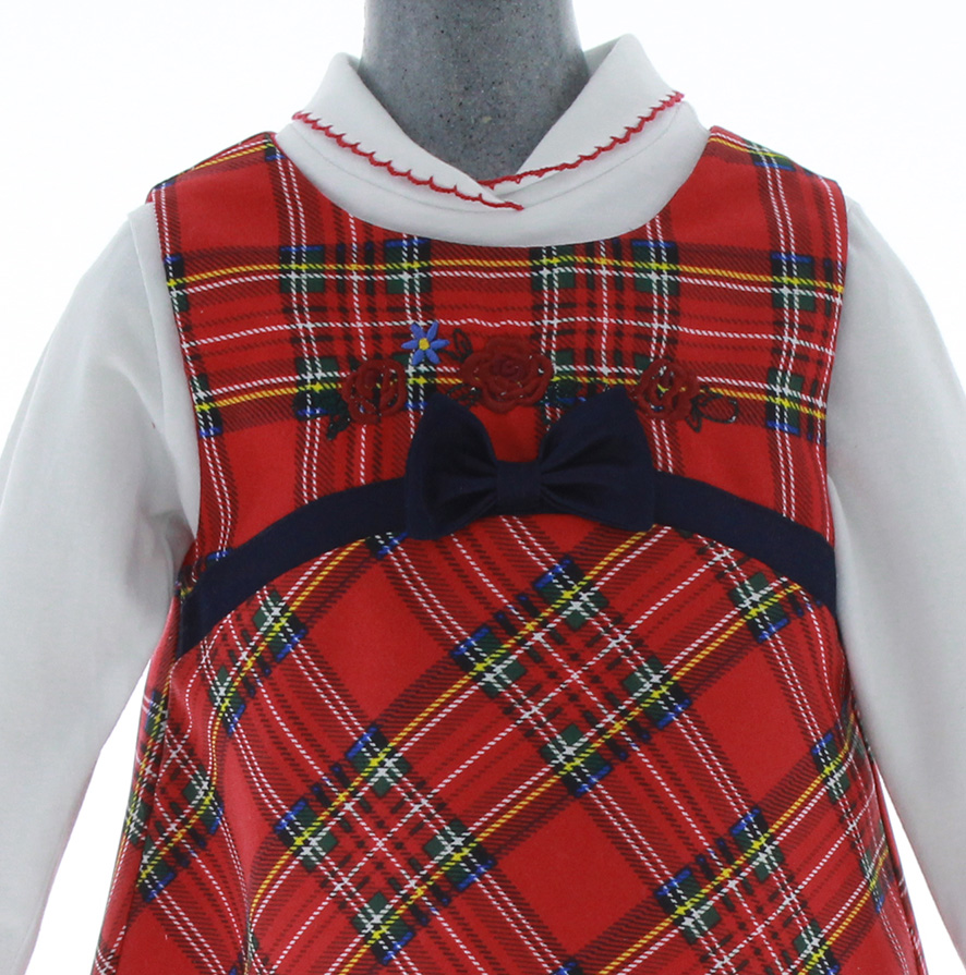 Foto 5 pulgar | Vestido Para Niña Chicos Olé 3269 Rojo De Cuadros
