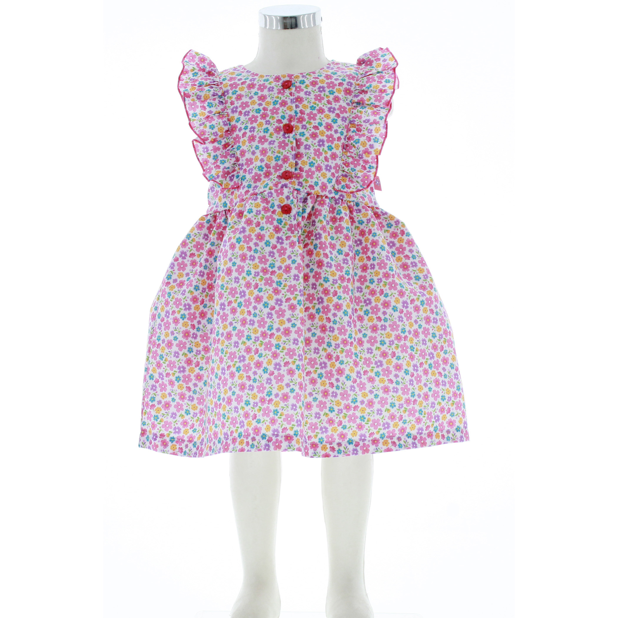 Foto 3 pulgar | Vestido Para Niña Chicos Olé 3426 Rosa Estampado De Flores
