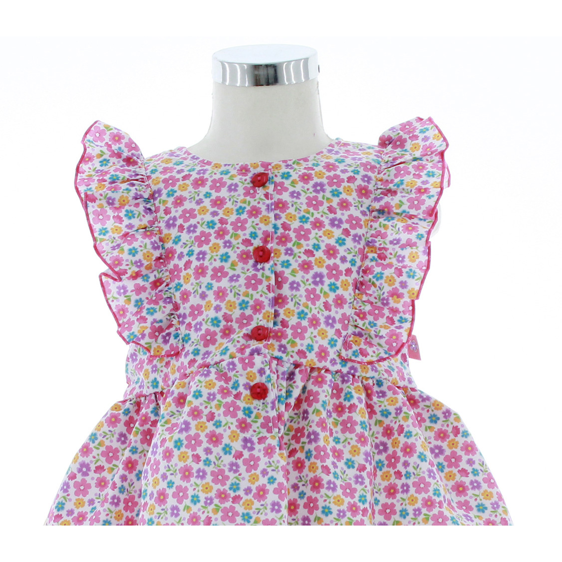 Foto 4 | Vestido Para Niña Chicos Olé 3426 Rosa Estampado De Flores