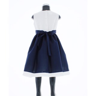 Foto 4 | Vestido Para Niña Chicos Olé 3534 Azul Y Blanco Con Moños Rojos