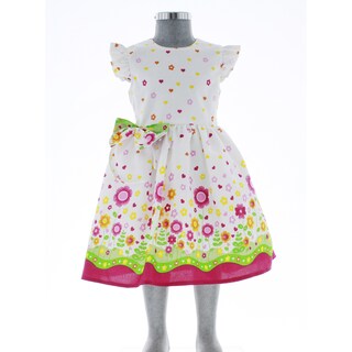 Foto 2 | Vestido Para Niña Chicos Olé 3361 Blanco Con Flores